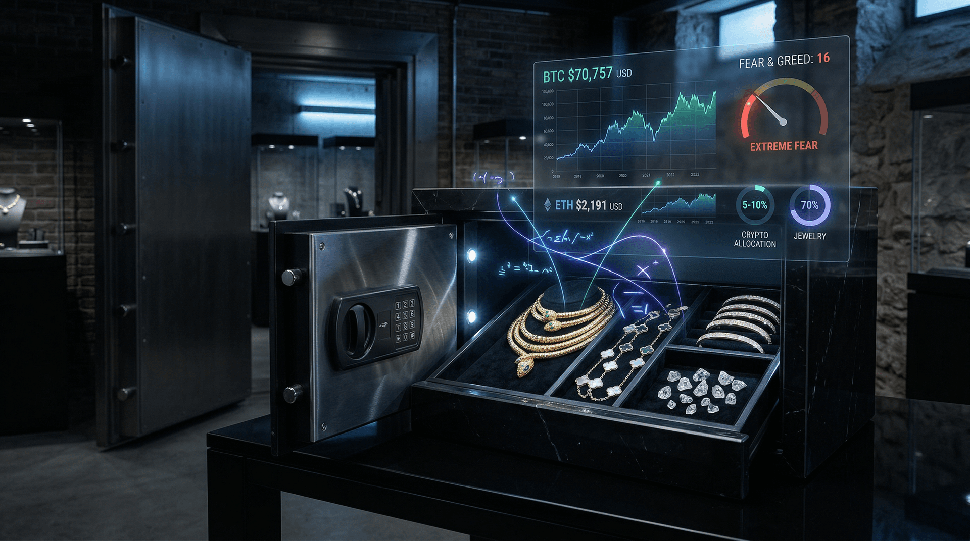 Crypto Portfolio Allocation: 5-10% BTC/ETH Hedges $1M+ Jewelry Portfolios