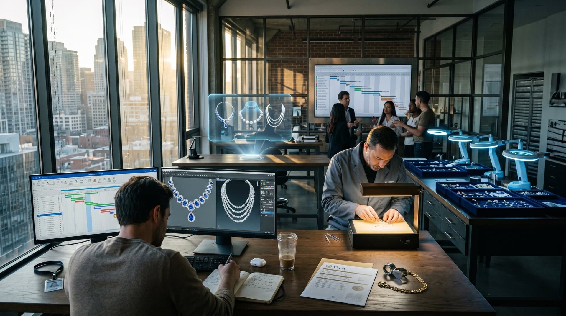 Jewelry designers leverage Atlassian Jira and CAD in atelier for bridal prototypes amid gems and timelines