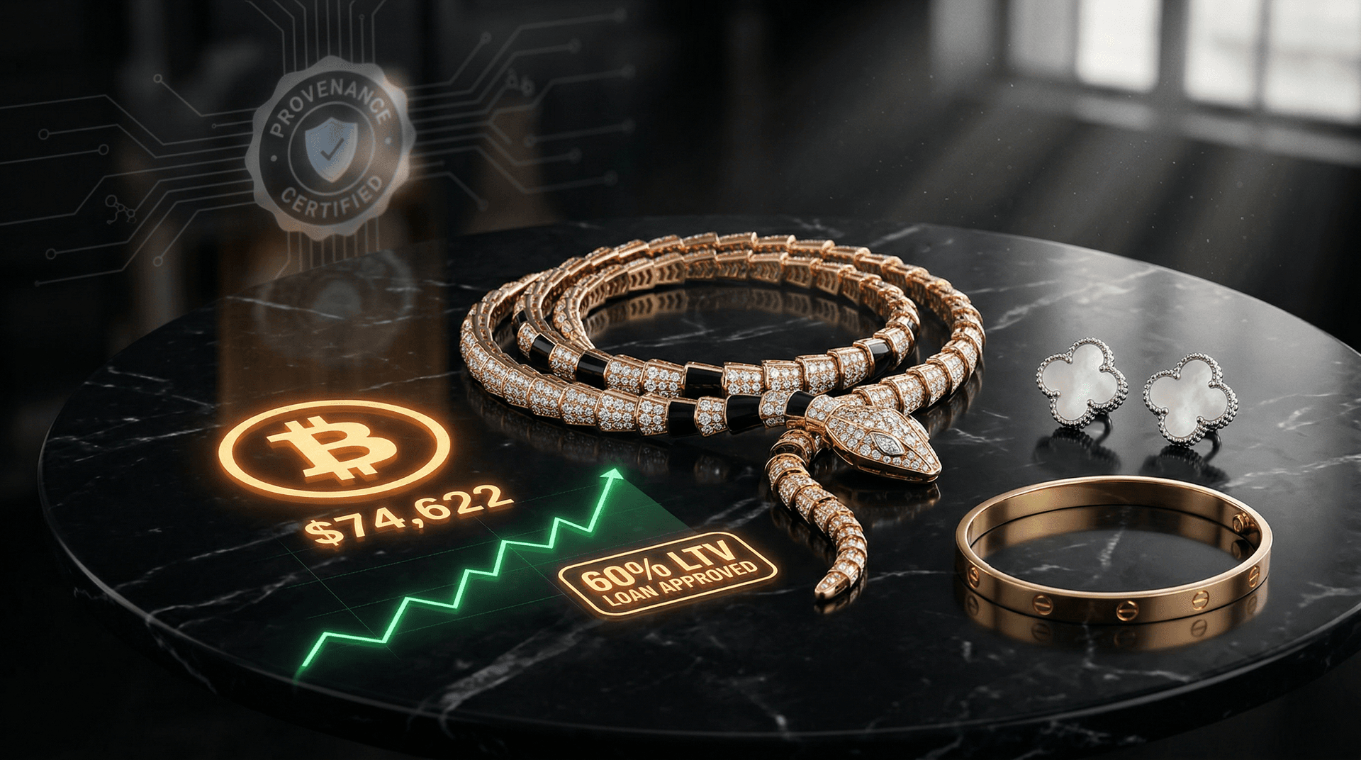 Bitcoin Price Hits $74,622, Boosts Bulgari Jewelry Loans