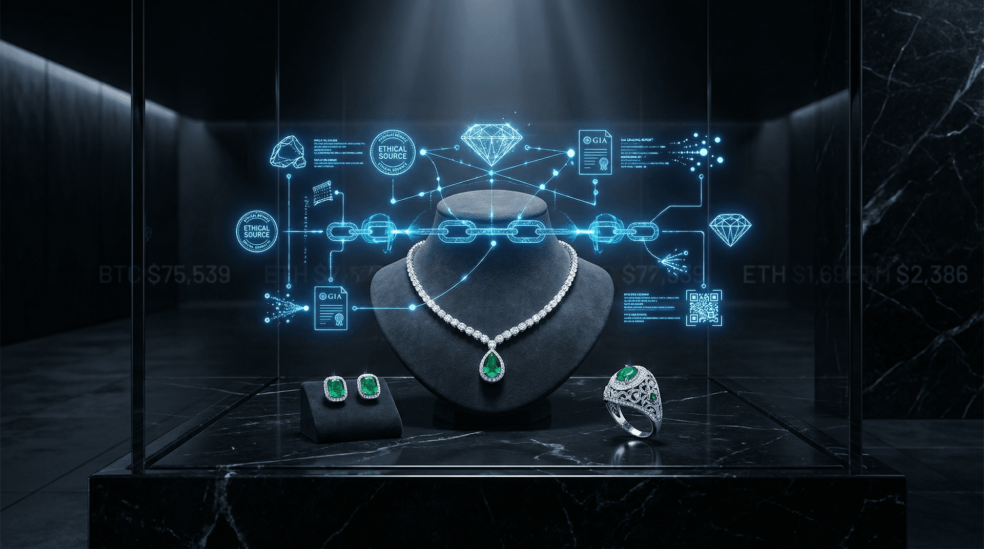 Luxury Jewelry Blockchain Draws $1.1B Crypto Inflows as BTC Hits $75,539